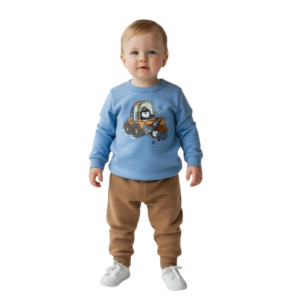 Conjunto Moletom Pinguim Azul