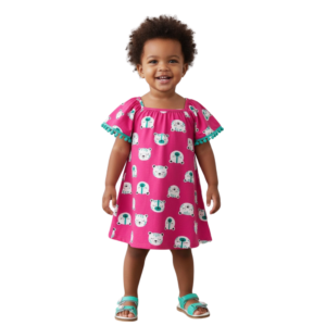 Vestido Ursinhos Pompom Rosa