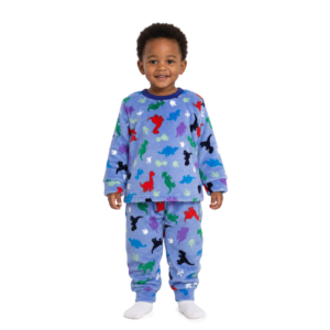 Pijama em fleece - Azul Dino