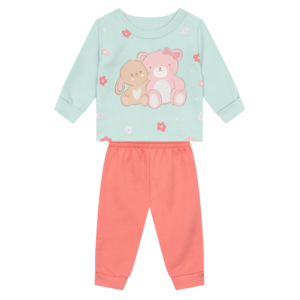 Conjunto Moletom Urso Verde Água