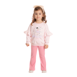 Conjunto Moletom e Calça Flare Bailarina