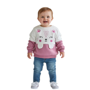Blusa Moletom Gatinha Rosa