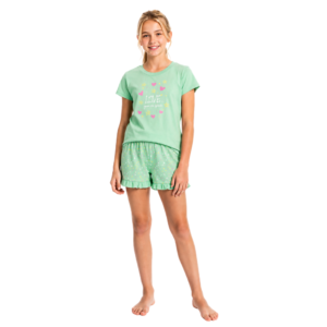 Pijama Curto Love Verde