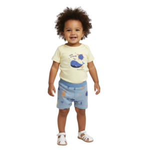 Conjunto Body e Shorts Oceano Amarelo