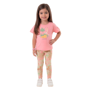 Conjunto Blusa e Legging Safari Rosa