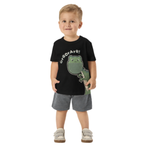 Conjunto Menino Camiseta e Bermuda Dino Off
