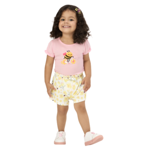 Conjunto Menina Blusa e Shorts Abelhinha